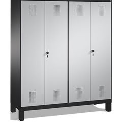 EVOLO Garderobenschrank, zueinander schlagende Türen, 4 Abteile, Abteilbreite 40