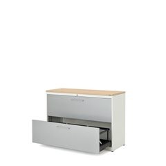Hängeregistraturschrank, Kunststoffplatte, 2 Auszüge, 3-bahnig, mit Dämpfung, re