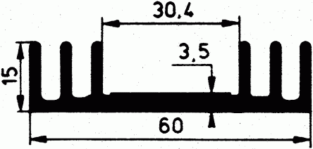 Schaffner Kühlkörper für Universelle rechteckige Alu, 1m x 60mm x 15mm