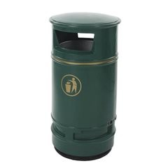 Outdoor-Abfallsammler, Volumen 90 l, HxØ 990 x 485 mm, grün.