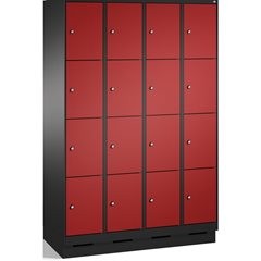 EVOLO Fächerschrank, mit Sockel, 4 Abteile, je 4 Fächer, Abteilbreite 300 mm, sc