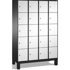 EVOLO Fächerschrank, mit Füßen, 4 Abteile, je 5 Fächer, Abteilbreite 300 mm, sch