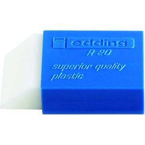 Radierer, R20, rechte., Kst., für: Bleistifte, 44x24x11,5mm, weiß