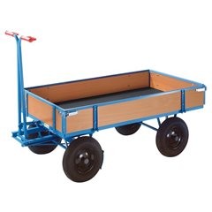Handpritschenwagen, Tragfähigkeit 1000 kg, mit 4 Bordwänden, Ladefläche 1210 x 760 mm, Luftreifen.