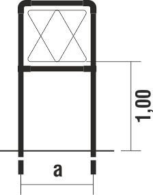 Rohrrahmen Type A2 Seitenlänge 1000mm