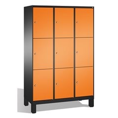 EVOLO Fächerschrank, mit Füßen, 3 Abteile, je 3 Fächer, Abteilbreite 400 mm, sch