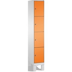 EVOLO Fächerschrank, mit Füßen, 1 Abteil, 4 Fächer, Abteilbreite 300 mm, lichtgr