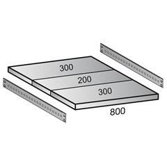 Fachboden für CLEANA-Steckregal, Bodenbreite 800 mm, Tiefe 800 mm.