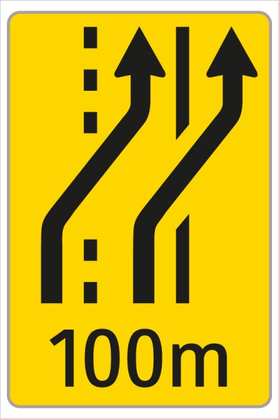 Fahrstreifenanzeiger gelb - schwarz