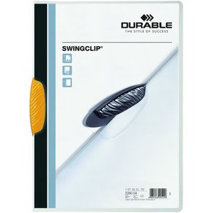 Klemmmappe SWINGCLIP®, PP, A4, für: 1-30Bl., farblos, Clip: gelb
