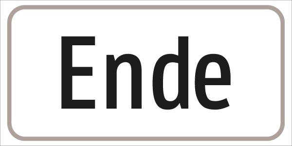 §54/5 Ende | flaches Verkehrszeichen