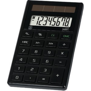 Taschenrechner ECO, E21, Solarbetrieb, 8stellig, schwarz