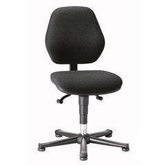 Arbeitsstuhl, Permanentkontakt, mit Gleitern, Stoffbezug.