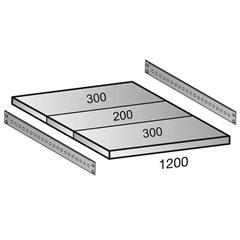 Fachboden für CLEANA-Steckregal, Bodenbreite 1200 mm, Tiefe 800 mm.