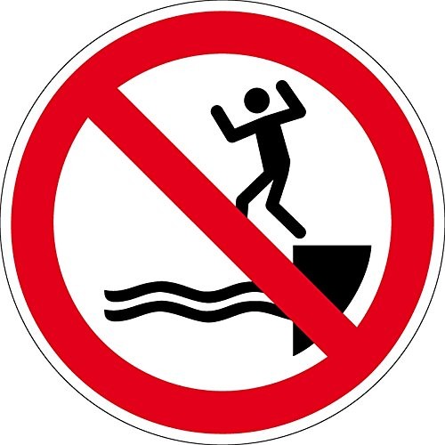 Verbotsschild "ins Wasser springen verboten" dm. 400/1.5mm