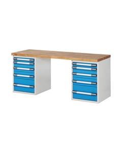 Werkbank, Baukastensystem Serie 7000, 10 Schubladen, BxT 1500 x 700 mm.