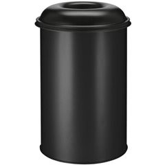 Sicherheits-Papierkorb, Stahl, Volumen 200 l, HxØ 950 x 600 mm, schwarz.
