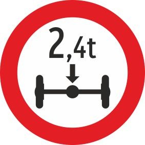 §52/9d Fahrverbot für alle Fahrzeuge mit über ...t Achslast