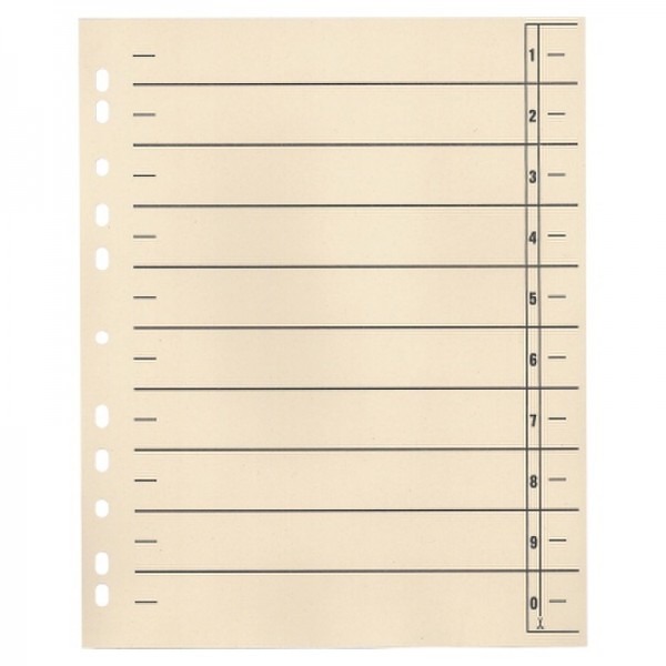 Trennblätter 24x30cm 190g 11fach gelocht chamois 100 St./Pack.