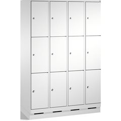 EVOLO Fächerschrank, mit Sockel, 4 Abteile, je 3 Fächer, Abteilbreite 300 mm, li