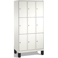 EVOLO Fächerschrank, mit Füßen, 3 Abteile, je 3 Fächer, Abteilbreite 300 mm, ver
