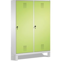 EVOLO Garderobenschrank, Tür über 2 Abteile, mit Füßen, 4 Abteile, 2 Türen, Abte