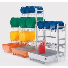 Fassregal-Stapelgestell, für 1 x 200-l-Fass, verzinkt, BxTxH 980 x 580 x 850 mm.