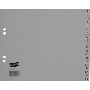 Register, PP, A - Z, 4f.Loch., A4, halbe Höhe, 20 Blatt, grau