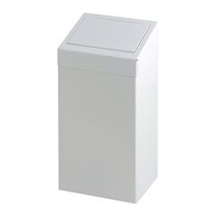 Wandabfallsammler mit Einwurfklappe, Volumen 50 l, BxHxT 255 x 700 x 335 mm, weiß.