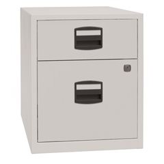 Mobiler Beistellschrank PFA, 1 Schublade, 1 Hängeregistratur, lichtgrau.