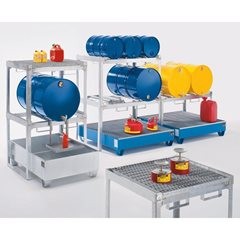 Fass- und Kleingebinderegal, BxTxH 910 x 790 x 780 mm, für 1 x 200-l-Fass.