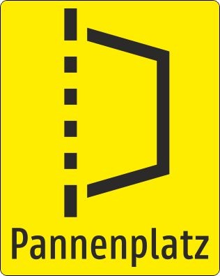 Kennzeichnung eines Pannenplatzes | flache Ausführung