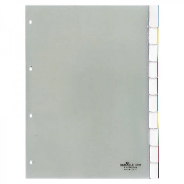 DURABLE Register 682119 DIN A4 10teilig Hartfolie tr