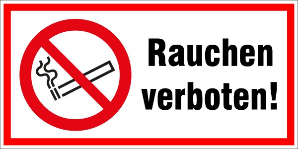 Hinweis-Aufkleber Rauchen verboten 400x200mm