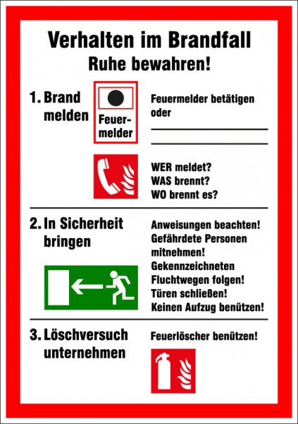 Hinweisschild 210x297/1.5 mm