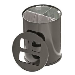 Abfalleimer mit 3-fach Sortierung, Volumen 40 l, Höhe 470 mm, schwarz.