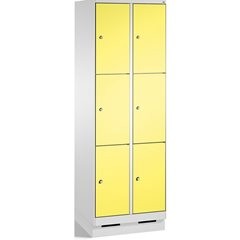 EVOLO Fächerschrank, mit Sockel, 2 Abteile, je 3 Fächer, Abteilbreite 300 mm, li