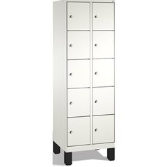 EVOLO Fächerschrank, mit Füßen, 2 Abteile, je 5 Fächer, Abteilbreite 300 mm, ver