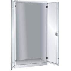 Flügeltürenschrank, HxBxT 1950 x 1000 x 580 mm, Leergehäuse, lichtgrau.