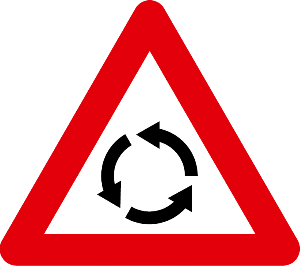 §50/3a Kreuzung mit Kreisverkehr flach Scotchlite Typ1 | Flach