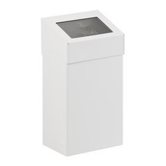 Abfallsammler mit Pushdeckel, Volumen 18 l, BxHxT 277 x 500 x 170 mm, Aluminium, weiß.