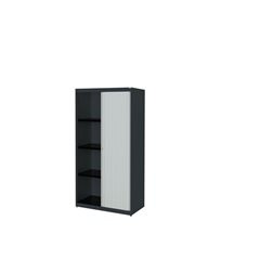 Querrollladenschrank, HxBxT 1516 x 800 x 432 mm, Stahlplatte, 3 Fachböden, anthr