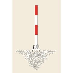 Kipp-Pfosten, zum Aufdübeln, rot-weiß.