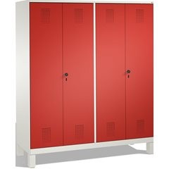 EVOLO Garderobenschrank, zueinander schlagende Türen, 4 Abteile, Abteilbreite 40