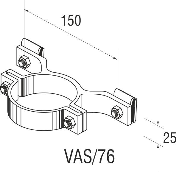 Lasche für einseitige Befestigung Type VAS/76