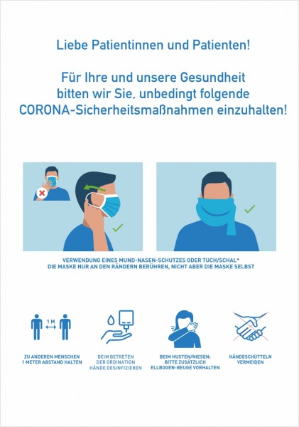 Verhaltensregeln Arztpraxen Aufkleber