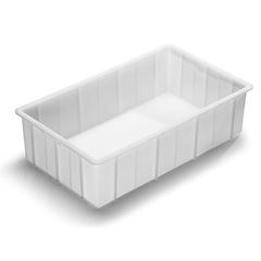 Kunststoff-Stapelbehälter, Volumen 55 l, Außenmaße LxBxH 750 x 445 x 210 mm, natur.