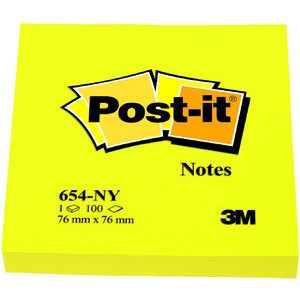 Haftnotiz, 76x76mm, neongb, 100Bl.