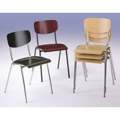 Stapelstuhl CLASSIC, Gestell beschichtet, VE 4 Stk, Holz Buche natur.