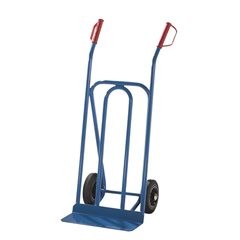 Sackkarre aus Stahl, Modell: Ladekarre, Tragfähigkeit 250 kg, pannensichere Vollgummibereifung.